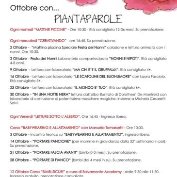OTTOBRE CON… PIANTAPAROLE